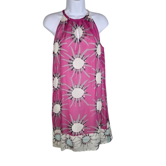 Diane Von Furstenberg Halter Pop Art Sunburst Sundial Sleeveless Silk Dress - Picture 1 of 8